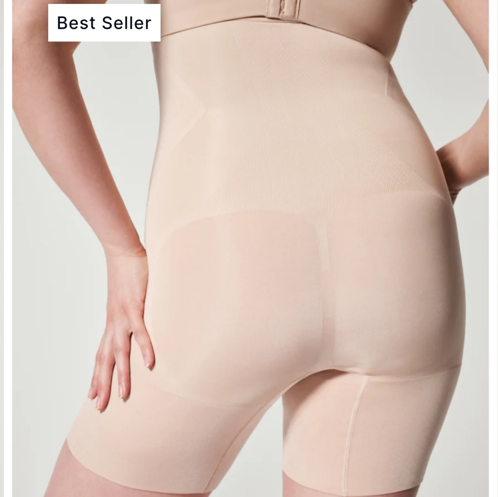 SPANX NWOT power Shaper open gusset w bra loop holes nude high-waisted - Picture 3 of 13